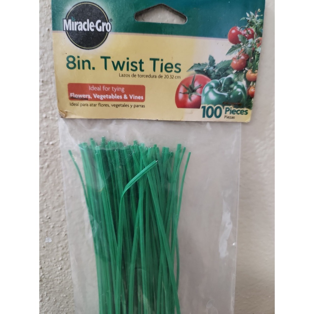 Garden Plants Miracle Gro 8 inch  Twist Ties 100 Pieces